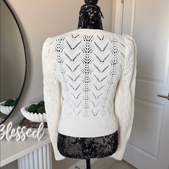 Express Cream Knit Sweater with Button Detail - Picture 6 of 8